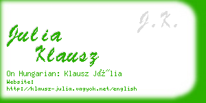 julia klausz business card